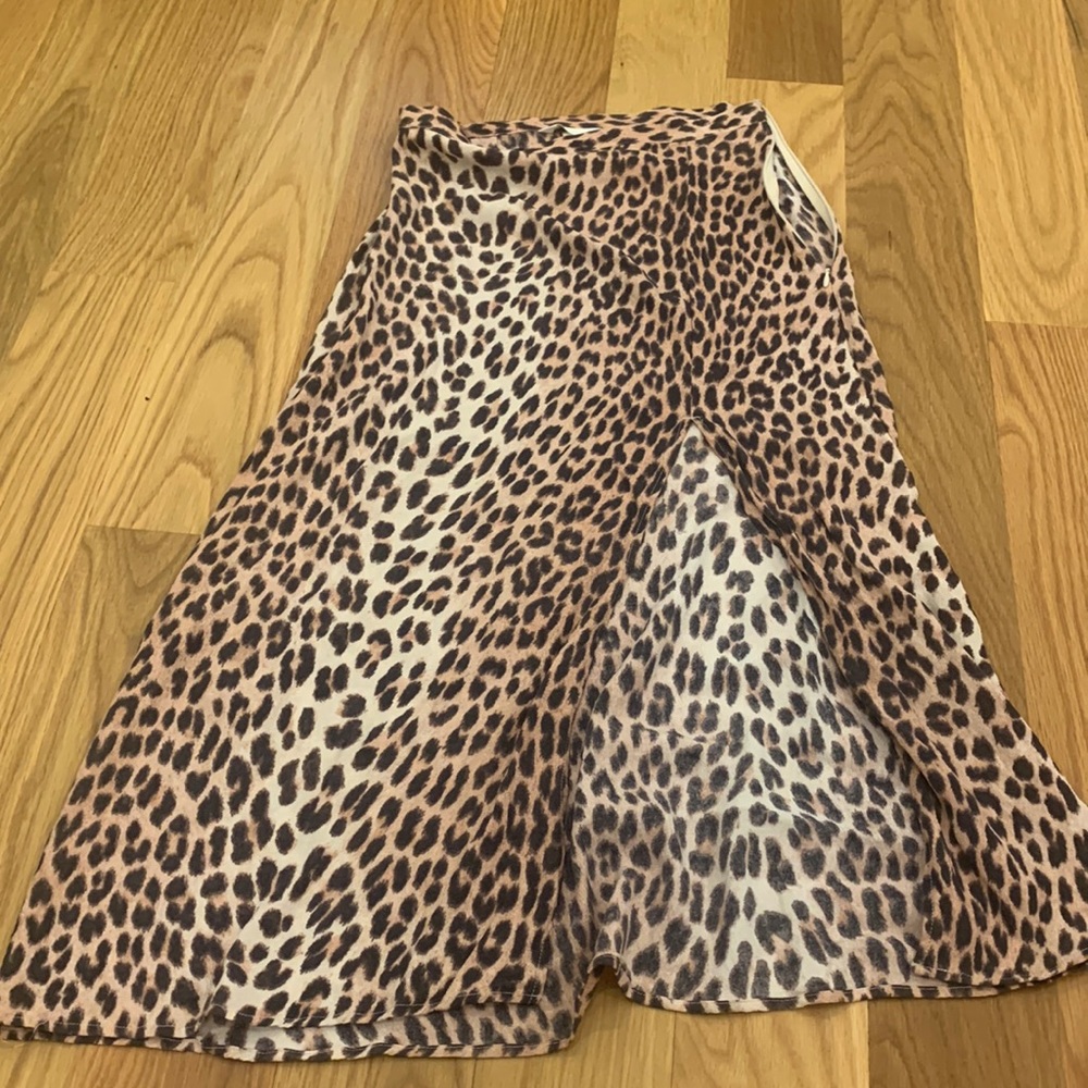 Hm leopard skirt side slit